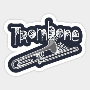 Trombone Halloween Cobwebs White Text Sticker